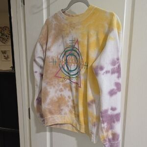 Tie-Dye Crewneck Sweater - Yellow & Purple